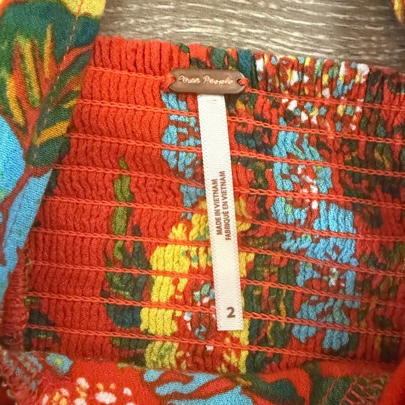 Free People Floral Orange Red Floral Two-Piece Set - Picture 4 of 8